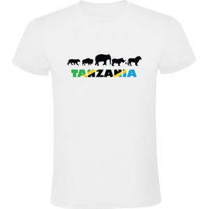 Tanzania Heren T-shirt | Afrika | Safari | Big Five | Big 5 | Leeuw | Olifant | Buffel | Neushoorn | Luipaard | Shirt