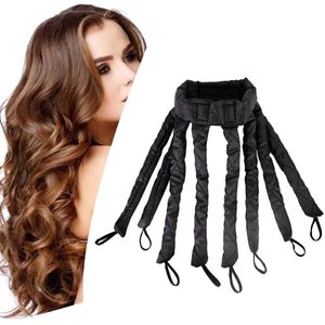 Krultang zonder warmte - Krulbanden zonder warmte - Krultangen - Krultangen zonder warmte voor alle haartypen - Zelfgemaakte krultangen - Krultang met acht tanden - Zwart