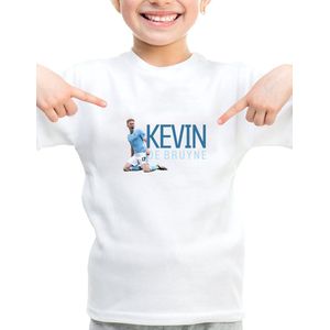 Kevin de Bruyne - Kinder shirt met tekst- Kinder T-Shirt - Wit - Maat 134/140 - T-Shirt leeftijd 9 tot 10 jaar - Grappige teksten - Cadeau - Shirt cadeau - Voetbal tekst- verjaardag