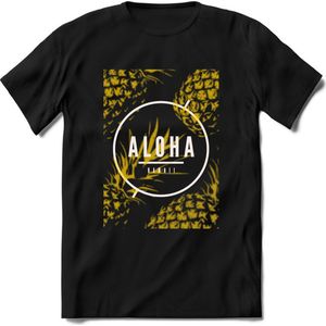 Aloha Hawaii | TSK Studio Zomer Kleding  T-Shirt | Geel | Heren / Dames | Perfect Strand Shirt Verjaardag Cadeau Maat M