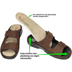Berkemann -Heren - bruin - pantoffels & slippers - maat 44