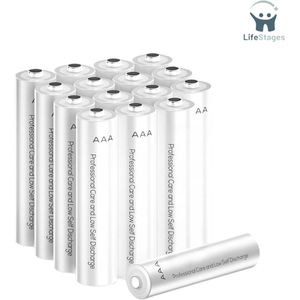 LifeStages - Oplaadbare Batterijen AA - AAA Batterijen Oplaadbare - 1100mAh 1,2V Ni-MH AAA Oplaadbare Batterijen - Hoge Capaciteit en Lange Levensduur - Set van 16