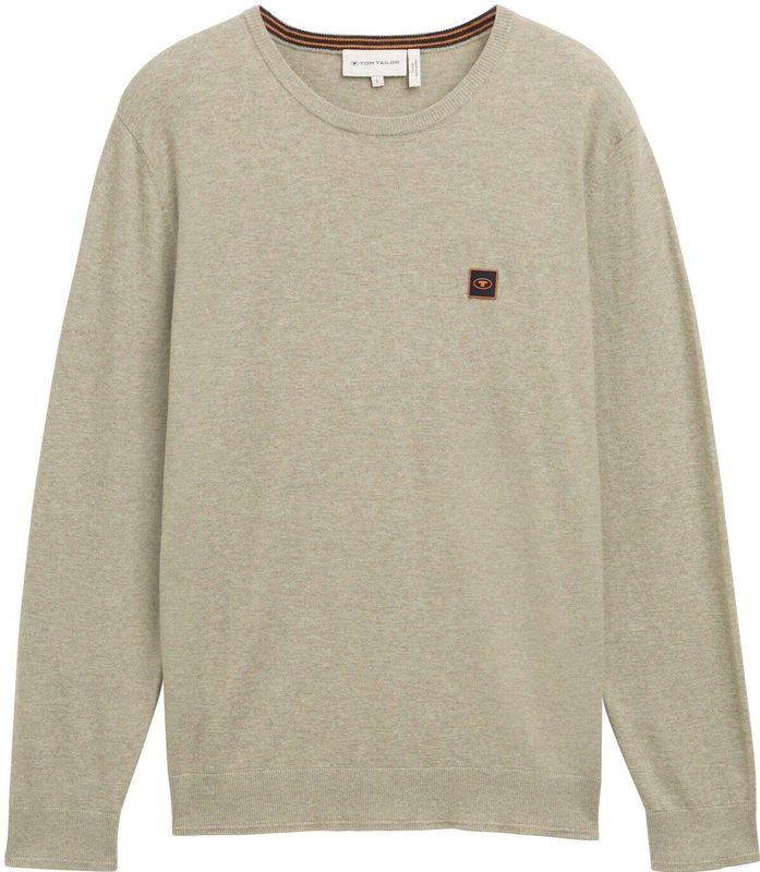 TOM TAILOR - Trui - Olijfgroen - Gebreide Truien