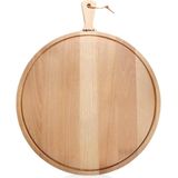 Boska Serveerplank Rond Amigo XXL - Borrelplank met Handgreep - Rustiek Beukenhout - Bruin - Ø 50 cm