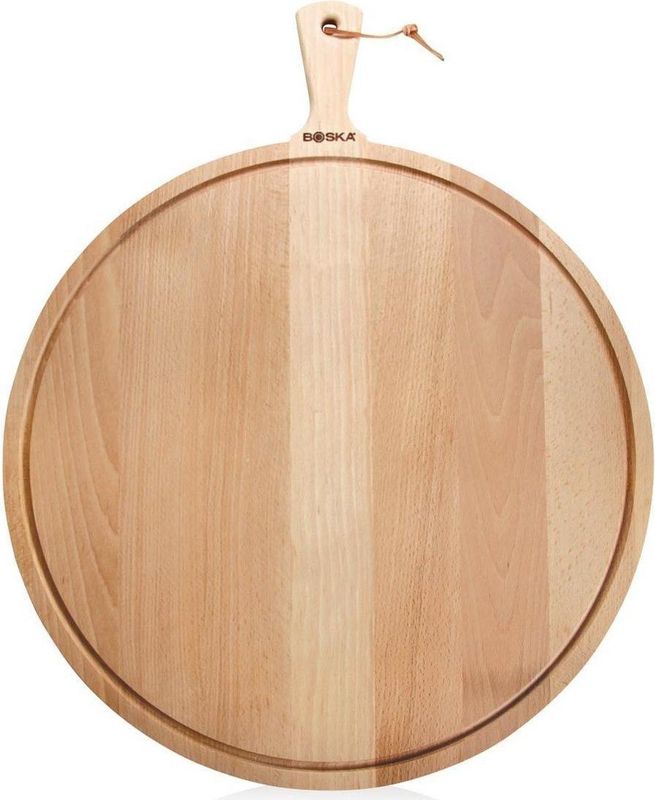 Boska Serveerplank Rond Amigo XXL - Borrelplank met Handgreep - Rustiek Beukenhout - Bruin - Ø 50 cm