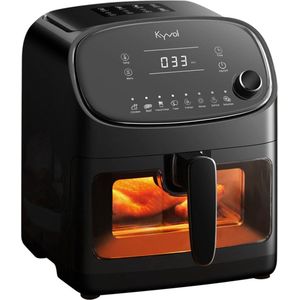 Kyvol Epichef AF60 Airfryer - Luchtfriteuse - Handig kijkvenster - Grote capaciteit van 6QT voor een hele kip - Keramisch gecoate mand - 360° snelle warmtecirculatie - 60+ recepten inbegrepen