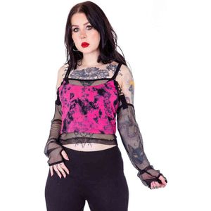 Heartless - Aida Tie Dye Crop top - XL - Zwart/Roze