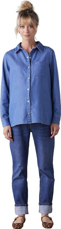 Envie de Fraise - Zwangerschapsblouse - Ongewassen Denim - Lange Mouwen