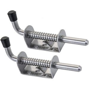 Garage Door Lock Set - 2 Pieces Lock Padlock Stainless Steel Silver with Lock Window Furniture for Pets