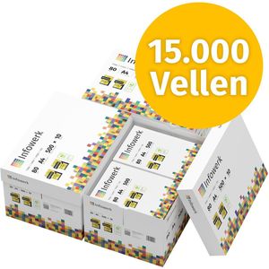 Infowerk Printerpapier kopieerpapier 15000 vellen 30 x 500 A4 80g premium wit PEFC-gecertificeerd