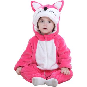 Schattige Baby Romper met Dierlijke Capuchon - Flanellen Jumpsuit voor Kinderen 0-24 maanden