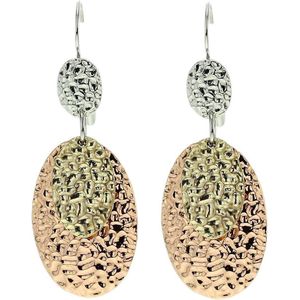 Behave - ovale tri color oorbel - fashion statement - avondlook