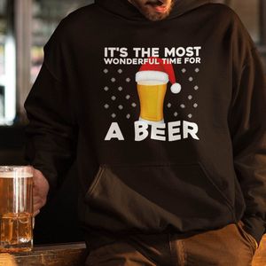 Foute Kerst Hoodie Zwart It's The Most Wonderful Time For A Beer M