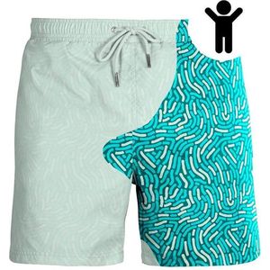 SEA'SONS - Zwembroek Jongens - Kleurveranderend - Sneldrogend - Groen - Maat 98/104