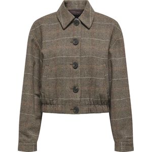 Only - Onlricca Life Check Jacket - Damesjas - Seal Brown - Regular Fit