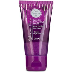 Bee Beauty Gezichtsmasker - Glanzend/Glitter Peel-Off Paars Masker - Hydraterend paars masker - Verrijkt aan Glycerine & Hyaluronzuur - 50 ml 50 ml