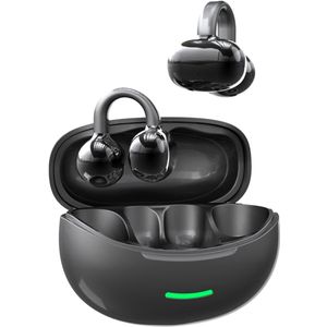 Draadloze oordopjes met Oorclip Zwart - Geschikt voor Apple en Android - Bluetooth 5.4 - Draadloze oortje Bluetooth - Sport Oordopjes - Bluetooth Oordopjes - Draadloze Oordopjes - Oortjes Draadloos - In-Ear Oordopjes - Model W18
