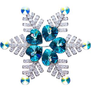 Blauwe Swarovski® Kristal Sneeuwvlok Broche