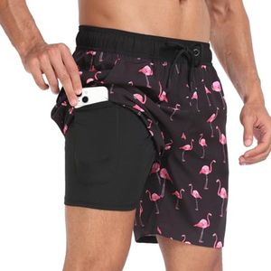 Heren Zwemshorts met Compressieliner en Zakken - Sneldrogende Strandshorts