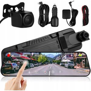 Autoruit Dashcam - Spiegel met Touchscreen - HD Opname - Achteruitrijcamera - Nachtzicht & Waterdicht - Parkeermodus