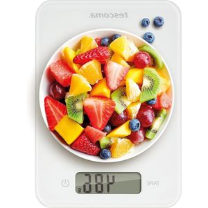 Bilancia digitale weegschaal - glas wit - nauwkeurig wegen van lichaamsgewicht