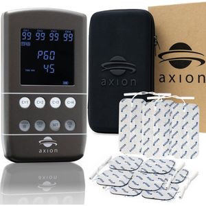 axion® STIM-PRO X9B Nieuwste 4-kanaals TENS EMS combinatieapparaat met 12 elektroden - 60 programma's voor TENS & EMS.