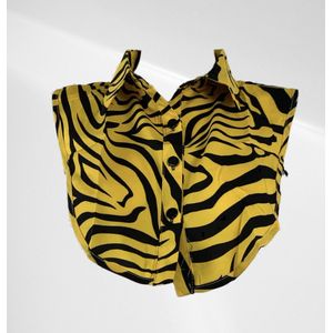 Blouse kraagje - Geel zebra print- In verschillende kleuren - Katoen