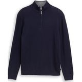 TOM TAILOR - Trui - Marine - Effen - Lange Mouw - Schipperskraag