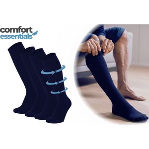 Comfort Essentials - Compressie Sokken - Navy - Steunkousen - 2 Paar