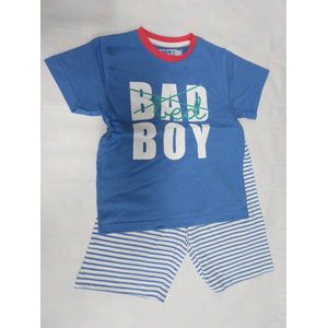 Wiplala - Jen & James - Zomer pyjama - Jongen - Bad boy - Blauw - 8 jaar