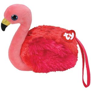 Ty Beanie Boo Gilda Flamingo portemonnee - Pluche - 11.5 cm