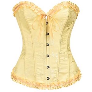 Dameskorset met beha, gotisch en vintage design in zwart/rood, maat M