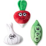 Petshop by Fringe Studio 289508 Set Veggies - Speelgoed voor dieren - honden speelgoed – honden knuffel – honden speeltje – honden speelgoed knuffel - hondenspeelgoed piep - hondenspeelgoed bijten