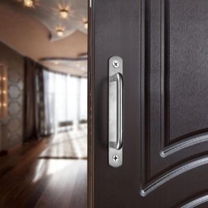 2 stuks schuifdeurgrepen, schuurdeurgrepen, schuifdeurgreep met plaat van roestvrij staal, schuifdeurgrepen, kastdeurgreep, handgrepen voor schuurdeur, schuifdeuren, tuindeurgrepen (160 mm)