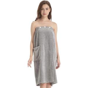 Saunakilt voor dames van 100% katoen - Zachte en comfortabele saunahanddoek met knopen en zakken, ideaal voor sauna, douche en strand