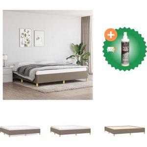 vidaXL Bedframe stof taupe 200x200 cm - Bed - Inclusief Reiniger