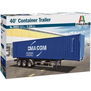 1:24 Italeri 3951 40'FT Container Trailer CMA-CGM Plastic Modelbouwpakket