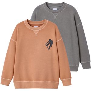 Jonen Set van 2 effen sweaters met lange mouwen voor jongens van JONEN