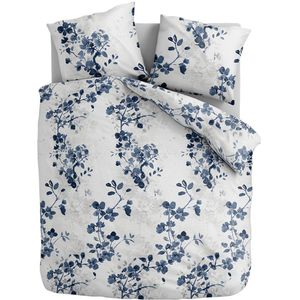 Zydante - Transquility Blue - Dekbedovertrek - Wit & Blauw Microvezel - Lits-Jumeaux 240x220 Cm - Bloemen