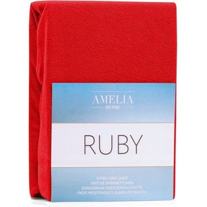 AmeliaHome Ruby Hoeslaken Terry Rood 200-220x200 cm