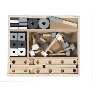 Roba Bouwpakket Junior Hout Grijs/bruin 46-delig - speelgoed 3 jaar - Smartgames - Creatief