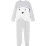 Pyjama - Gemêleerd Grijs - Fluweel - Voor Jongens - Beer Motief