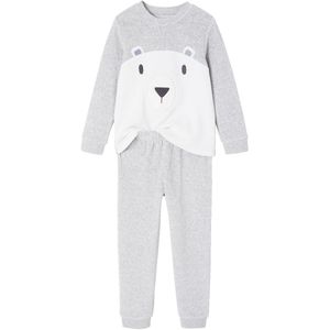 Pyjama - Gemêleerd Grijs - Fluweel - Voor Jongens - Beer Motief