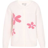 Usha - Gebreid Vest - Pink / Offwhite - Lange Mouw - Normale Pasvorm