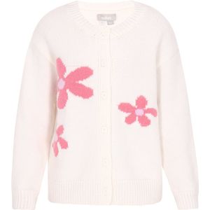 Usha - Gebreid Vest - Pink / Offwhite - Lange Mouw - Normale Pasvorm