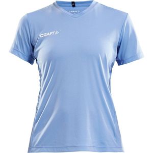 Craft Squad Jersey Solid SS Shirt Dames Sportshirt - Maat M  - Vrouwen - blauw/wit