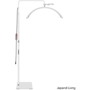 Japandi Living Beautylamp - Salonlamp - Wimperlamp - Telefoonhouder - Schoonheid - Behandellamp - Rood/wit licht - Verstelbaar - Wit