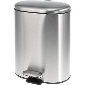 Pedaalemmer 6 liter - Roestvrij staal met anti-vingerafdruk en softclose mechanisme
