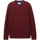 Tom Tailor 1038612 Structured Knit Trui Rood M Man