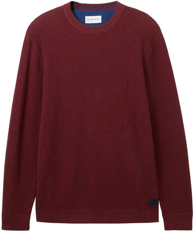 Tom Tailor 1038612 Structured Knit Trui Rood M Man